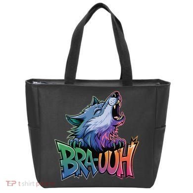 Funny Wolf Bruh For Teensmeme Graphic Tote Bag