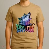 Funny Wolf Bruh For Teensmeme Graphic T-Shirt thumb 3