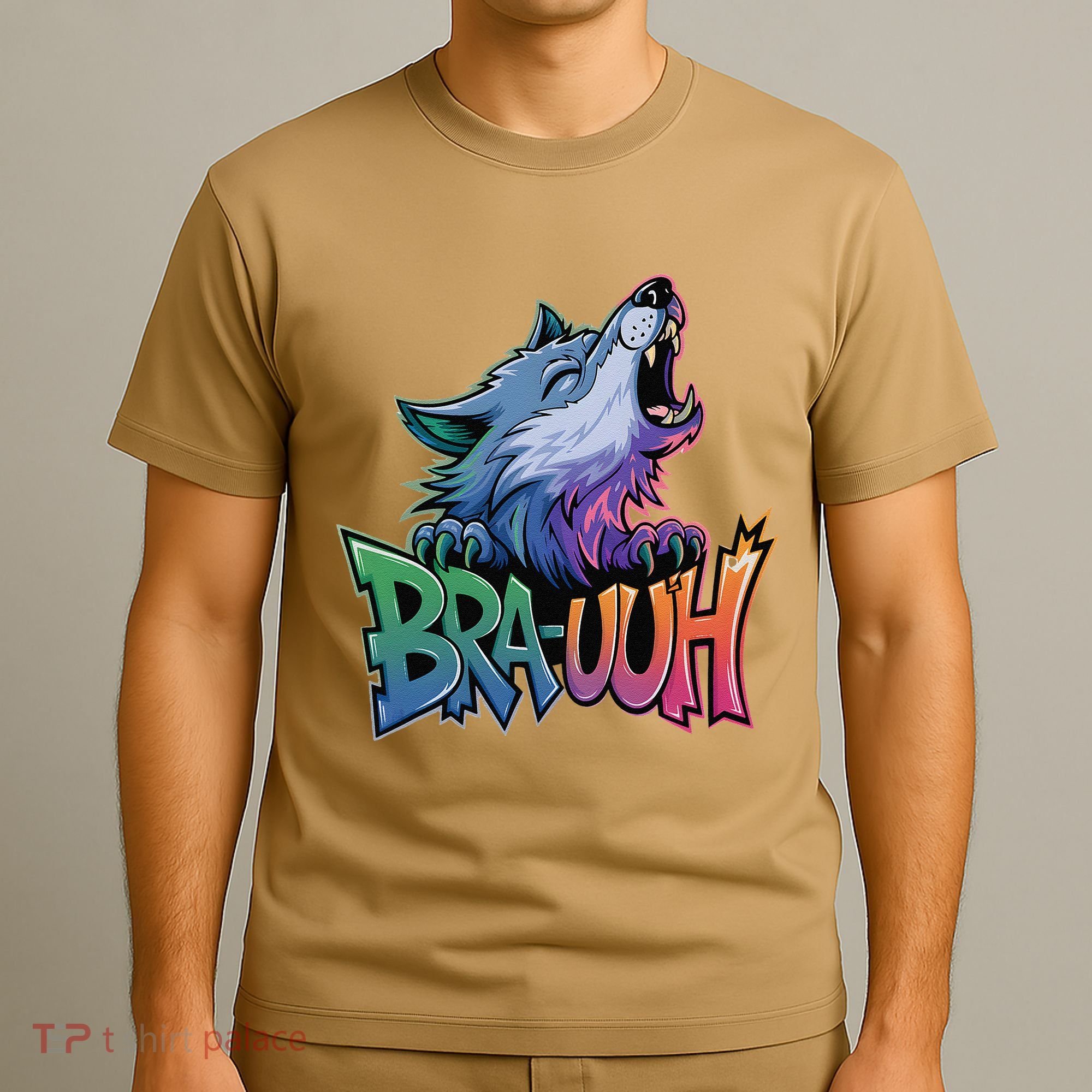 Funny Wolf Bruh For Teensmeme Graphic T-Shirt
