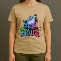 Funny Wolf Bruh For Teensmeme Graphic T-Shirt thumb 4