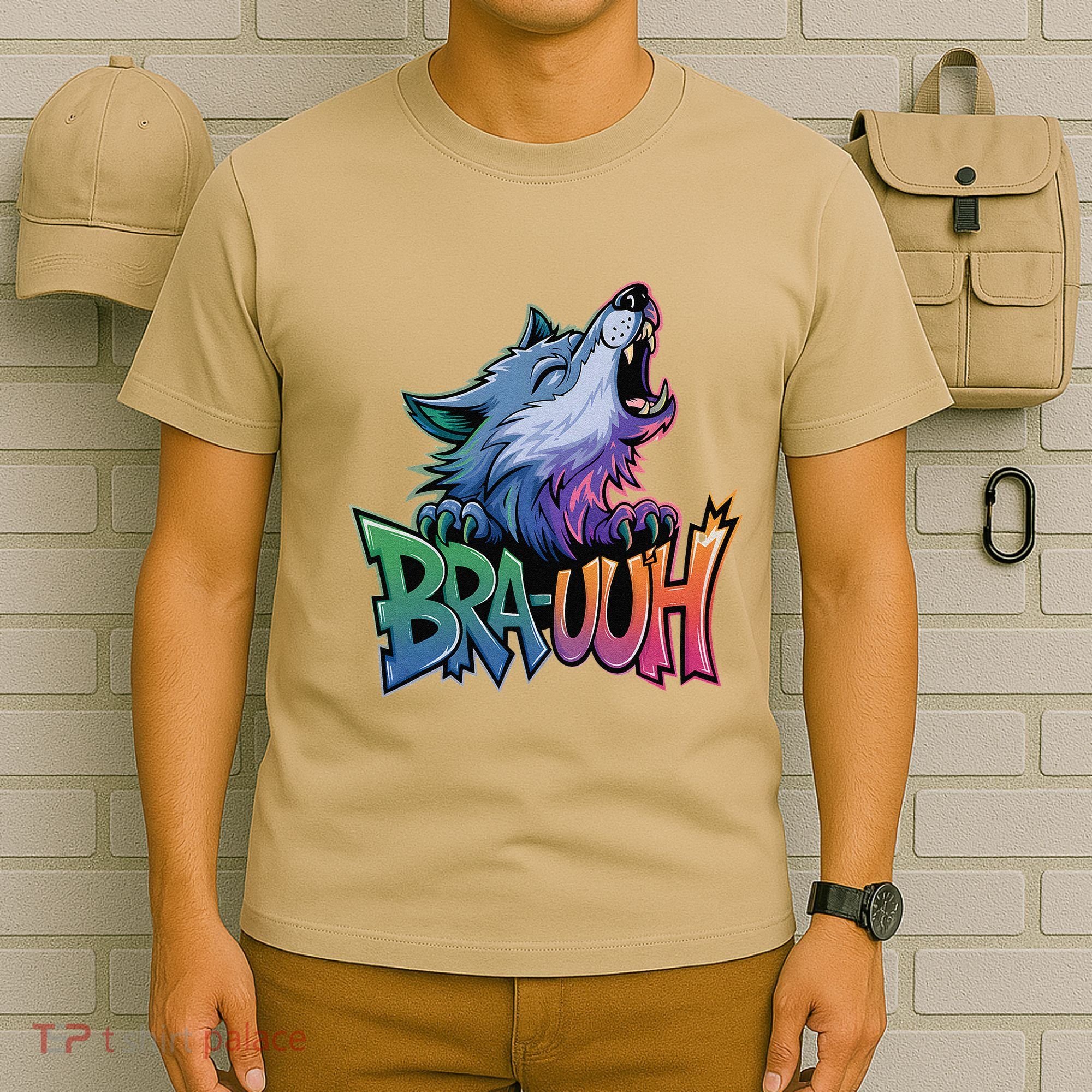 Funny Wolf Bruh For Teensmeme Graphic T-Shirt