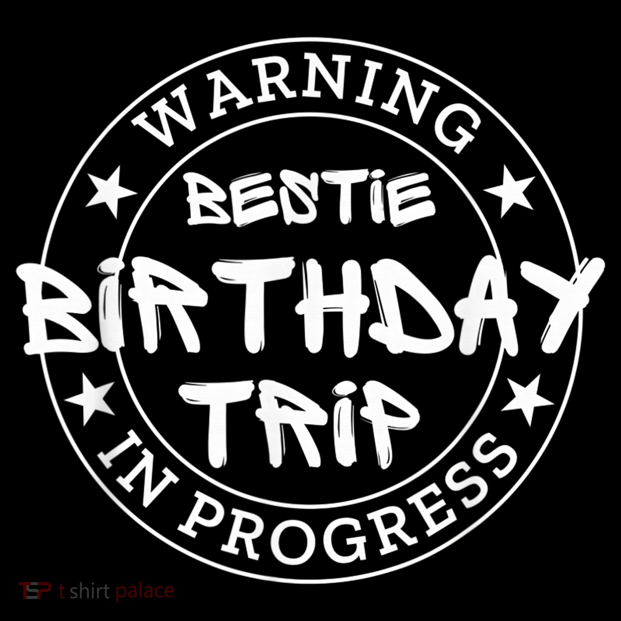 Funny Warning Bestie Birthday Trip In Progress Matching Tee Women's Hoodie