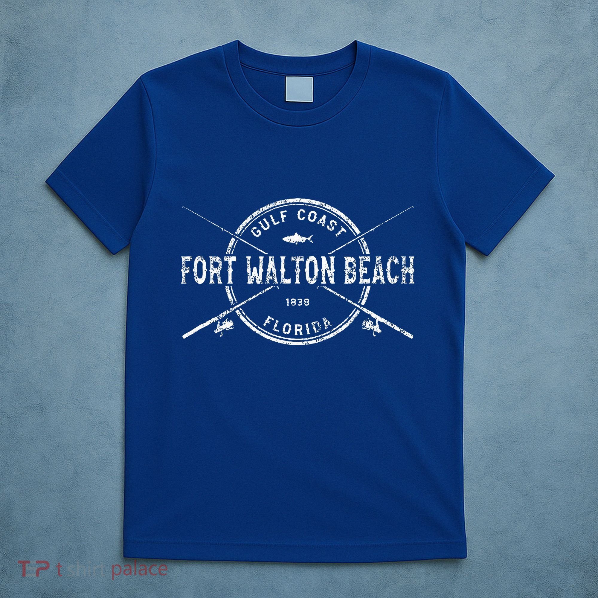 Fort Walton Beach Fl Vintage Crossed Fishing Rods T-Shirt