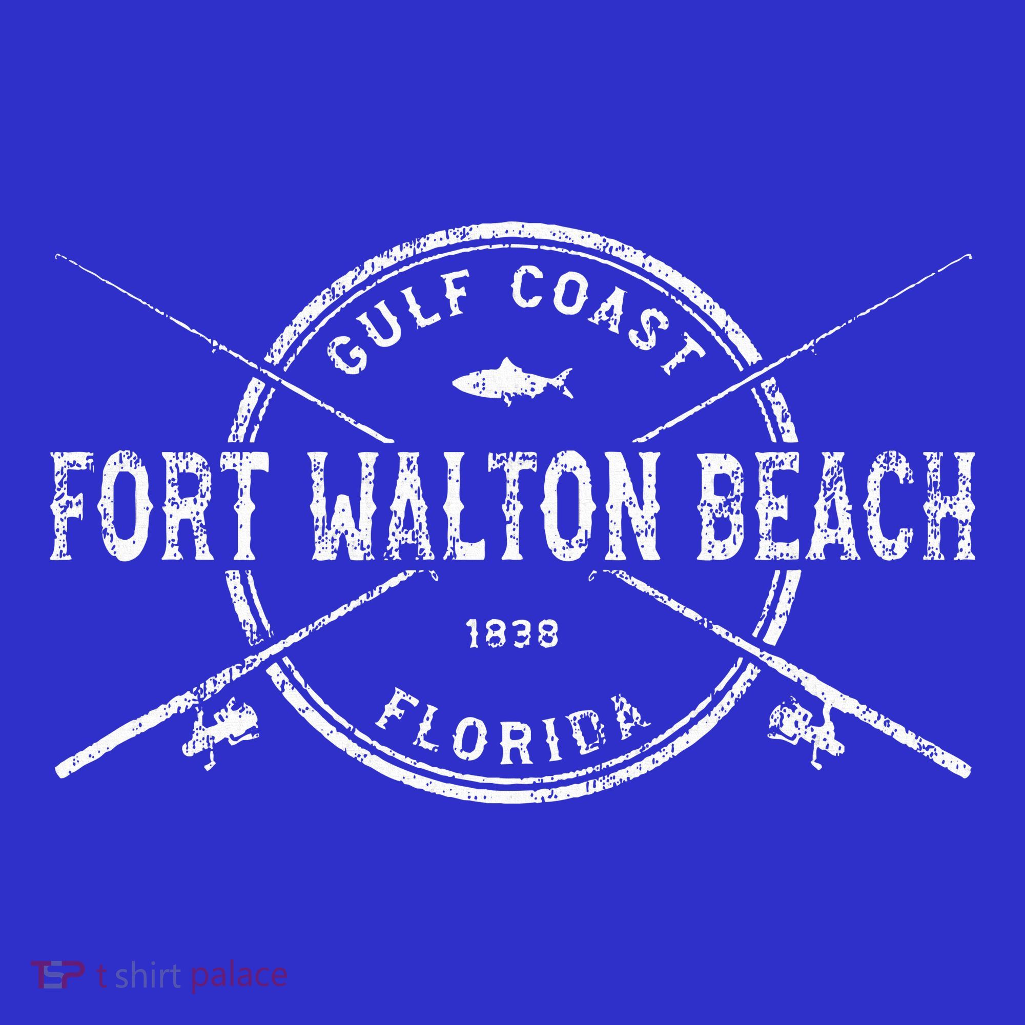 Fort Walton Beach Fl Vintage Crossed Fishing Rods T-Shirt