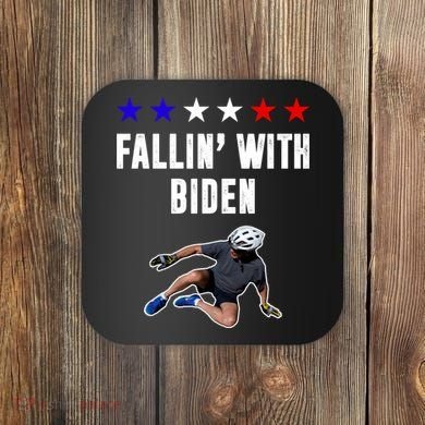 Fallin With Biden Funny Joe Biden Bike Fall Coaster