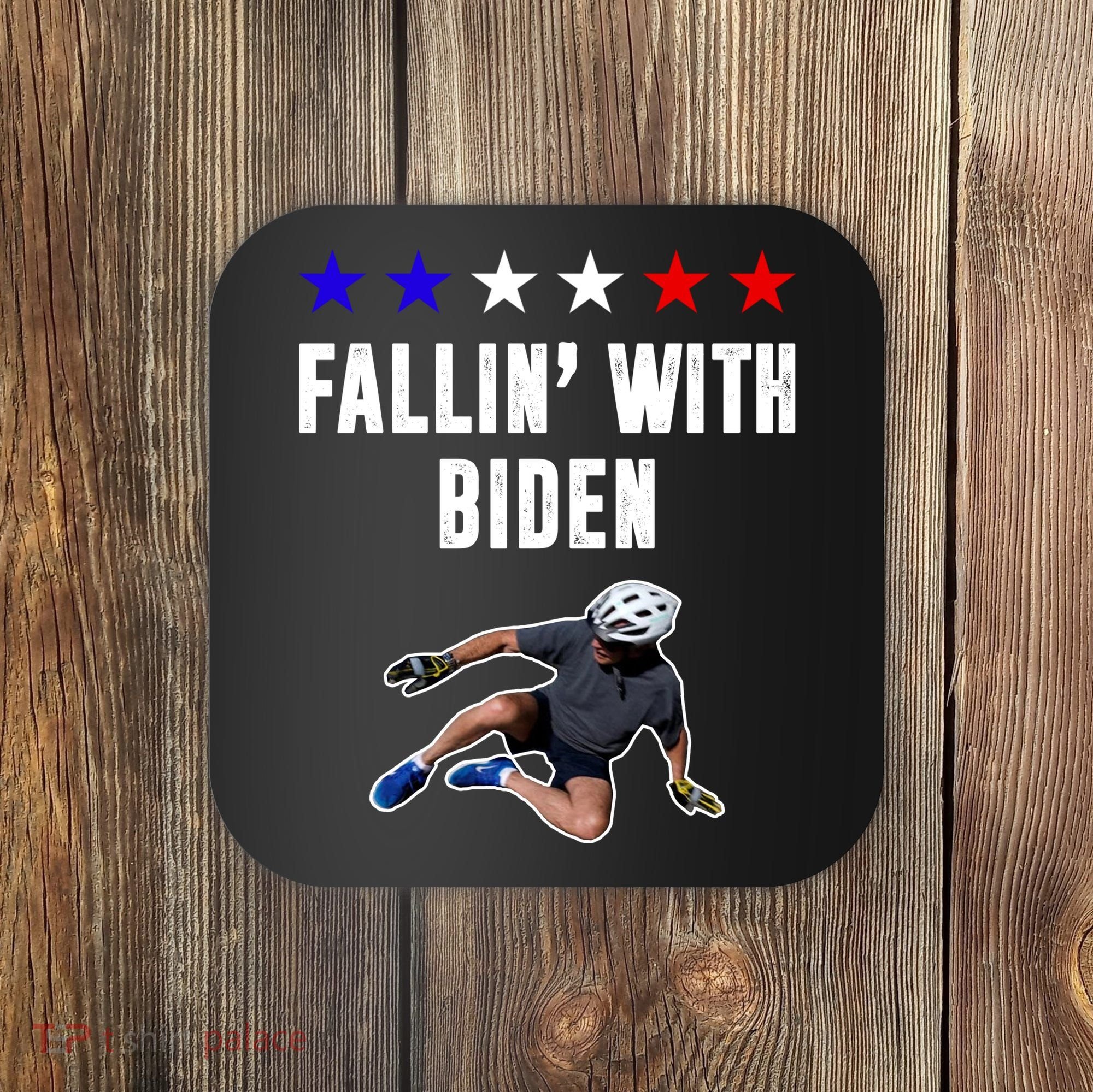 Fallin With Biden Funny Joe Biden Bike Fall Coaster