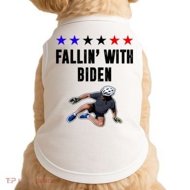 Fallin With Biden Funny Joe Biden Bike Fall Doggie Tank