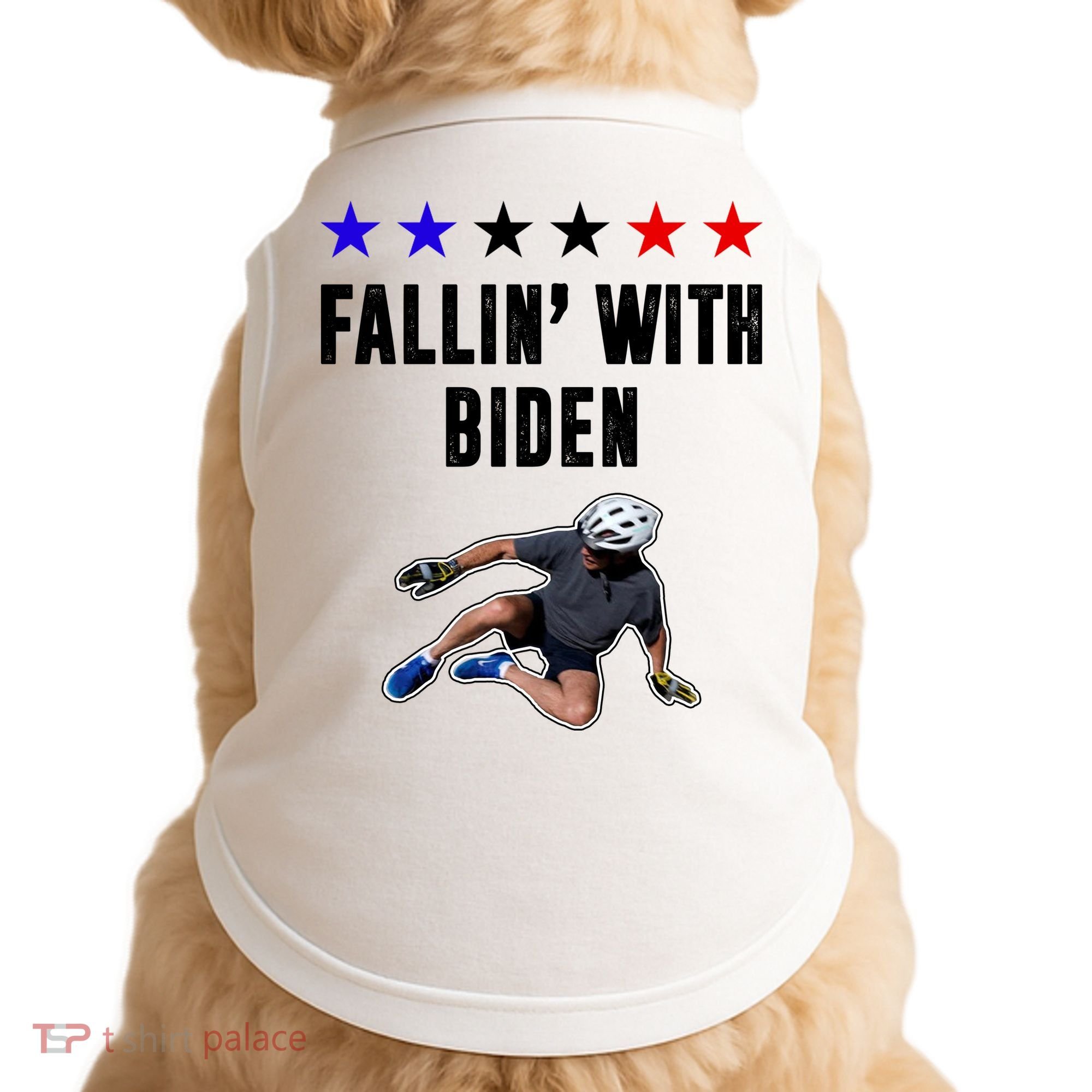 Fallin With Biden Funny Joe Biden Bike Fall Doggie Tank