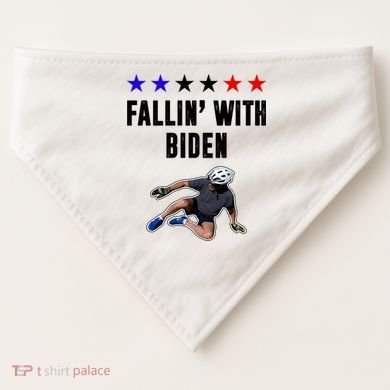 Fallin With Biden Funny Joe Biden Bike Fall USA-Made Doggie Bandana