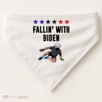 Fallin With Biden Funny Joe Biden Bike Fall USA-Made Doggie Bandana thumb 0