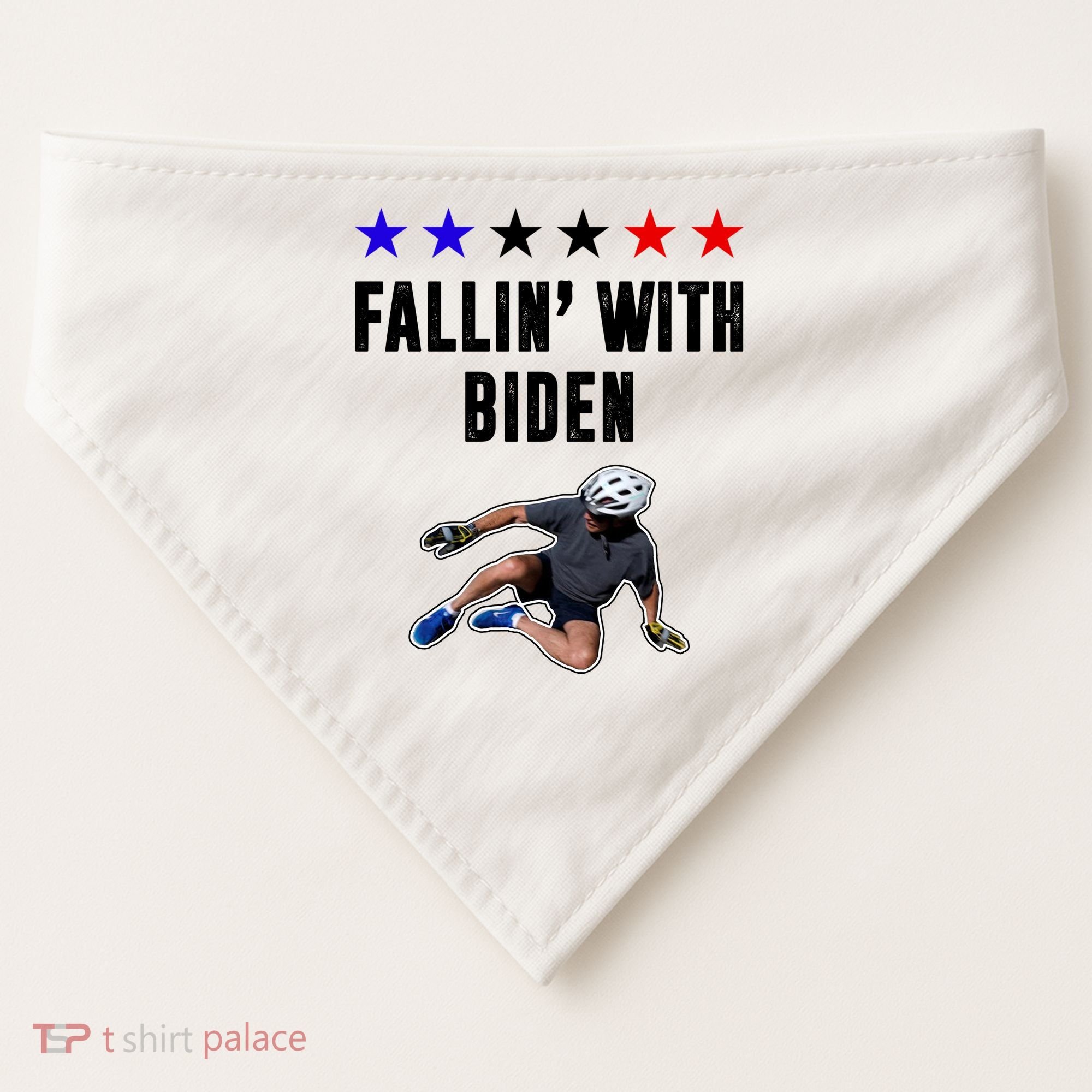Fallin With Biden Funny Joe Biden Bike Fall USA-Made Doggie Bandana