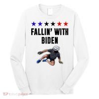 Fallin With Biden Funny Joe Biden Bike Fall Long Sleeve Shirt thumb 0