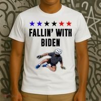 Fallin With Biden Funny Joe Biden Bike Fall T-Shirt thumb 3