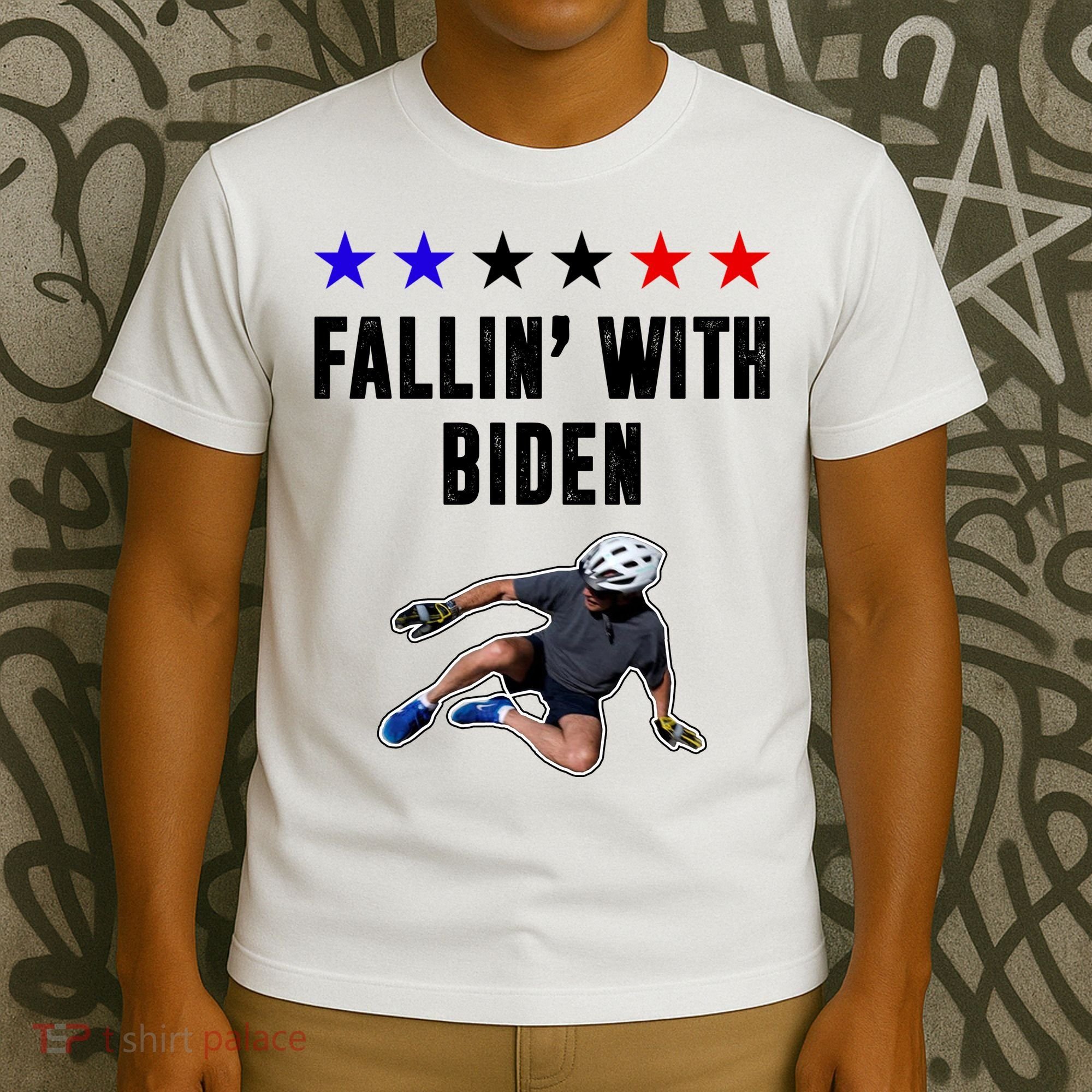 Fallin With Biden Funny Joe Biden Bike Fall T-Shirt