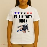 Fallin With Biden Funny Joe Biden Bike Fall T-Shirt thumb 4