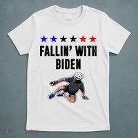 Fallin With Biden Funny Joe Biden Bike Fall T-Shirt thumb 5