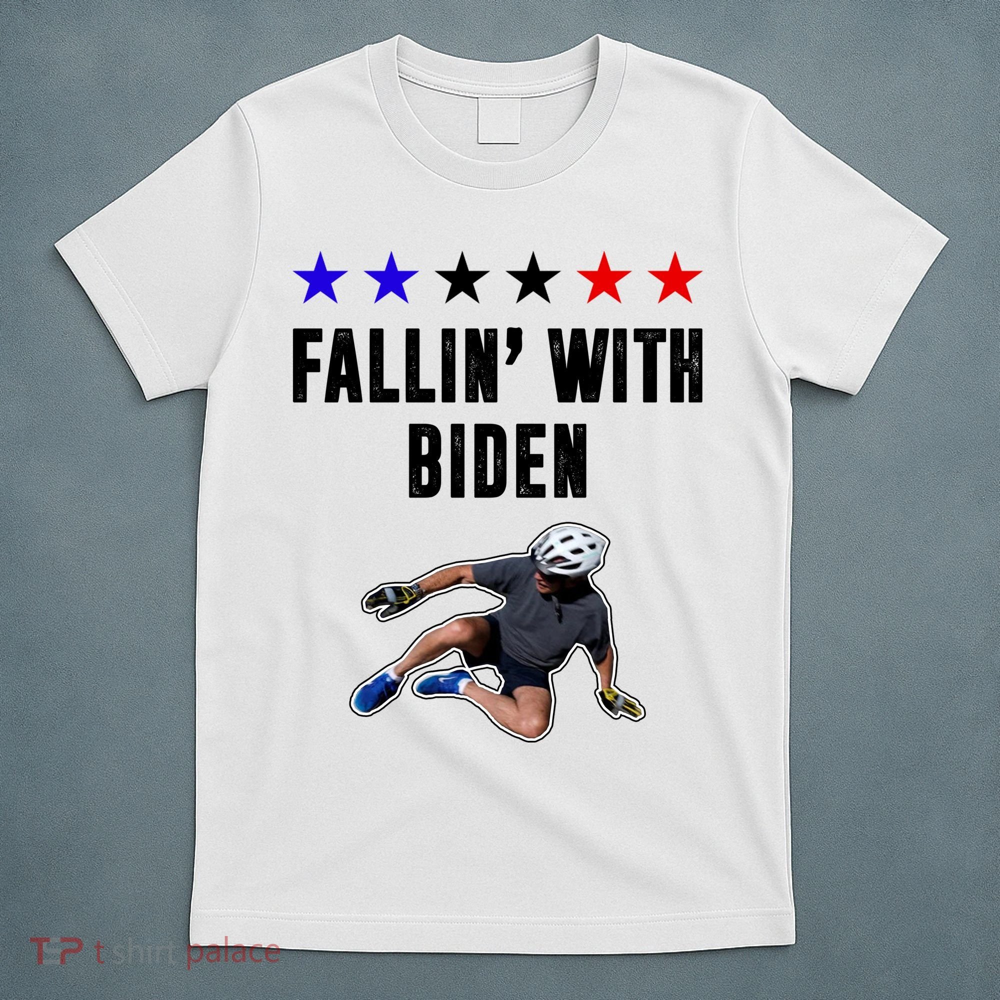 Fallin With Biden Funny Joe Biden Bike Fall T-Shirt