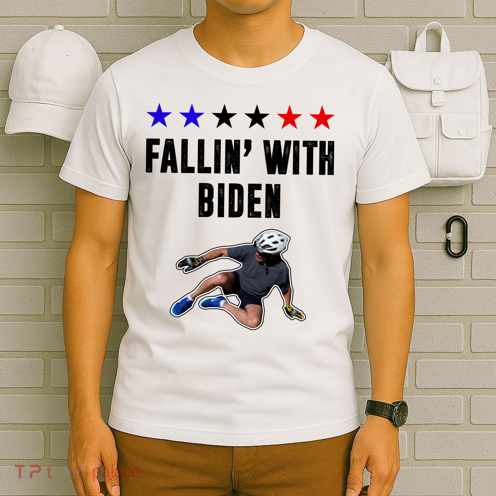Fallin With Biden Funny Joe Biden Bike Fall T-Shirt