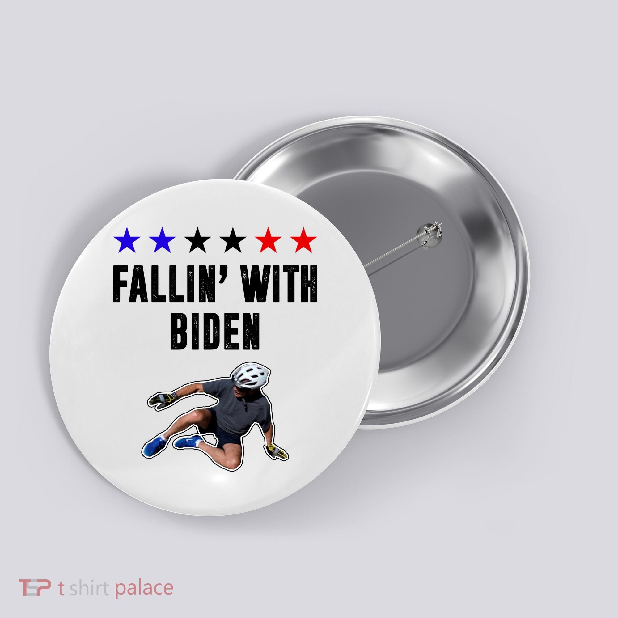 Fallin With Biden Funny Joe Biden Bike Fall Button