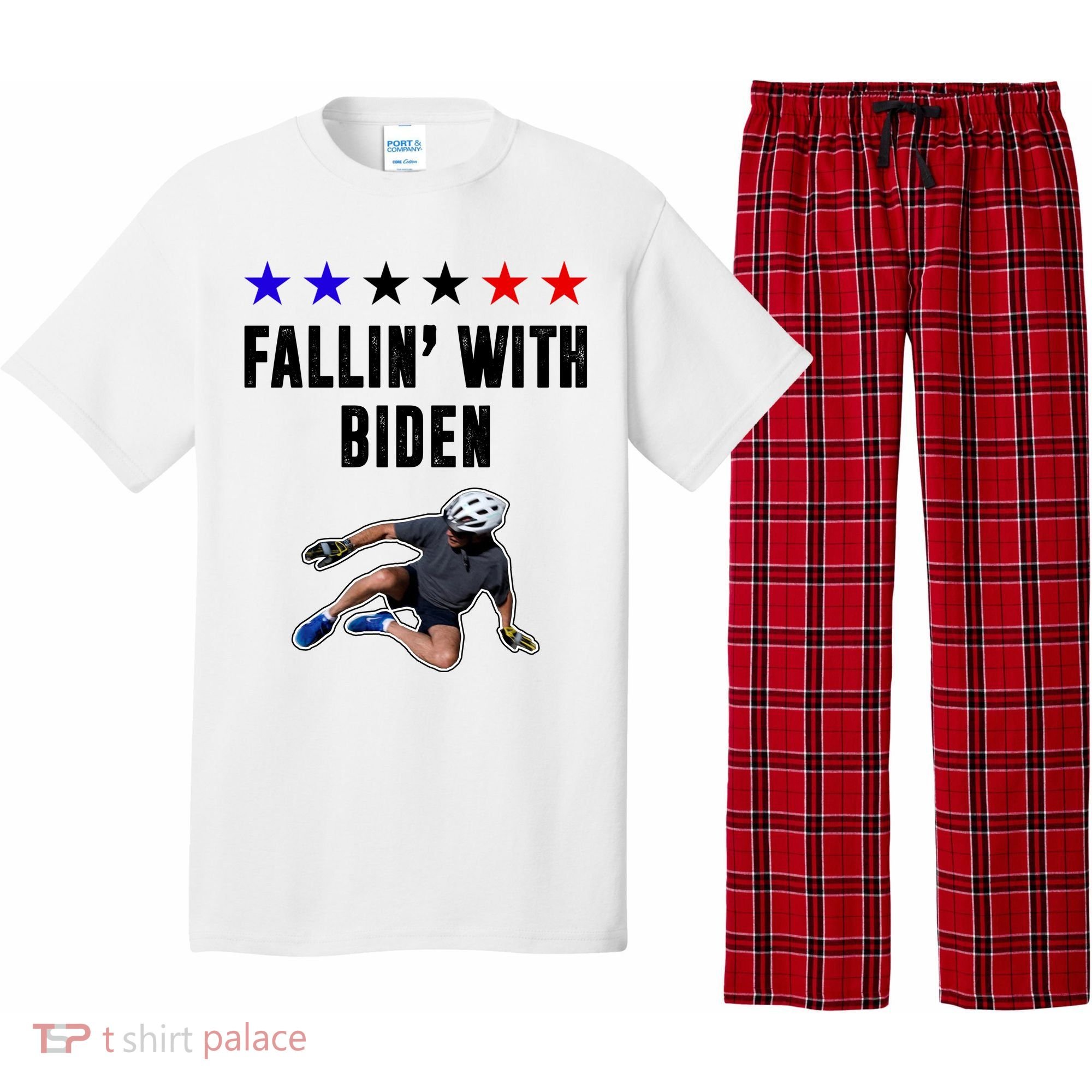 Fallin With Biden Funny Joe Biden Bike Fall Pajama Set