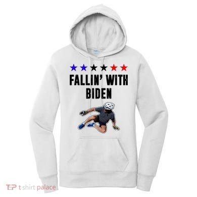 Fallin With Biden Funny Joe Biden Bike Fall Women's Hoodie