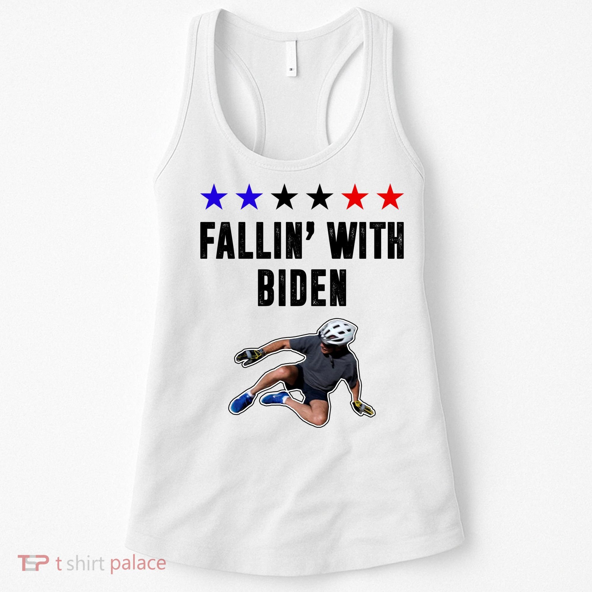 Fallin With Biden Funny Joe Biden Bike Fall Women's Tank Top