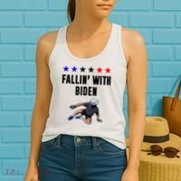 Fallin With Biden Funny Joe Biden Bike Fall Women's Tank Top thumb 2