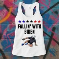 Fallin With Biden Funny Joe Biden Bike Fall Women's Tank Top thumb 3