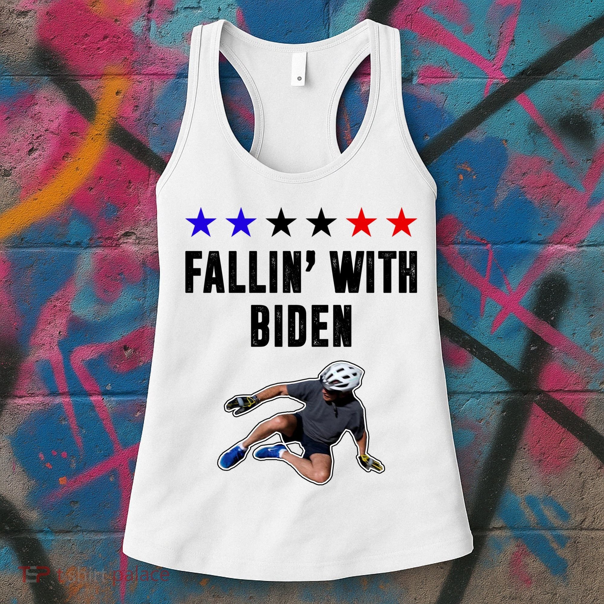 Fallin With Biden Funny Joe Biden Bike Fall Women's Tank Top