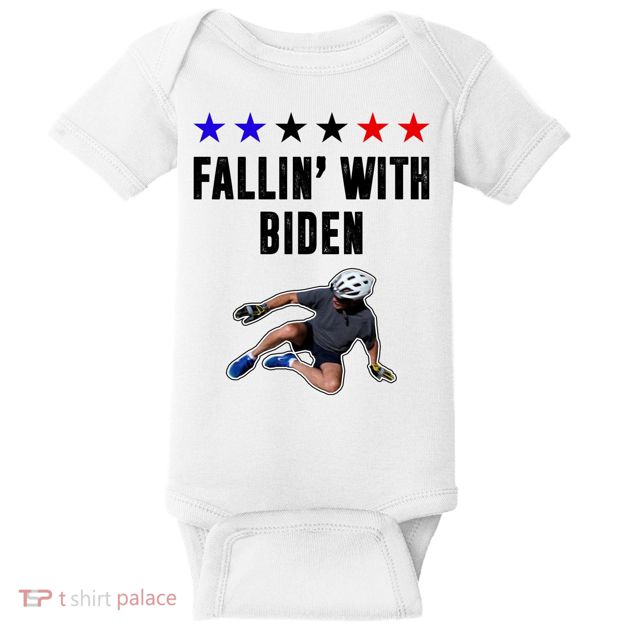 Fallin With Biden Funny Joe Biden Bike Fall Baby Bodysuit