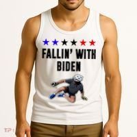 Fallin With Biden Funny Joe Biden Bike Fall Tank Top thumb 3