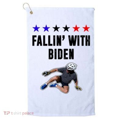Fallin With Biden Funny Joe Biden Bike Fall Golf Towel