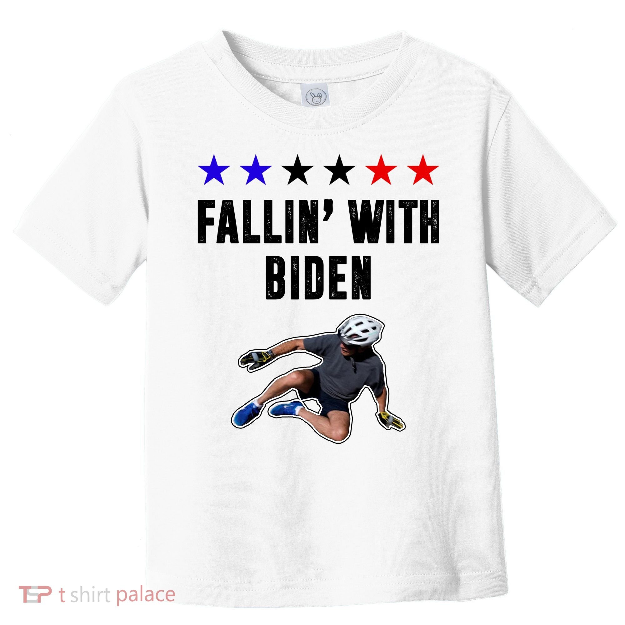Fallin With Biden Funny Joe Biden Bike Fall Toddler T-Shirt