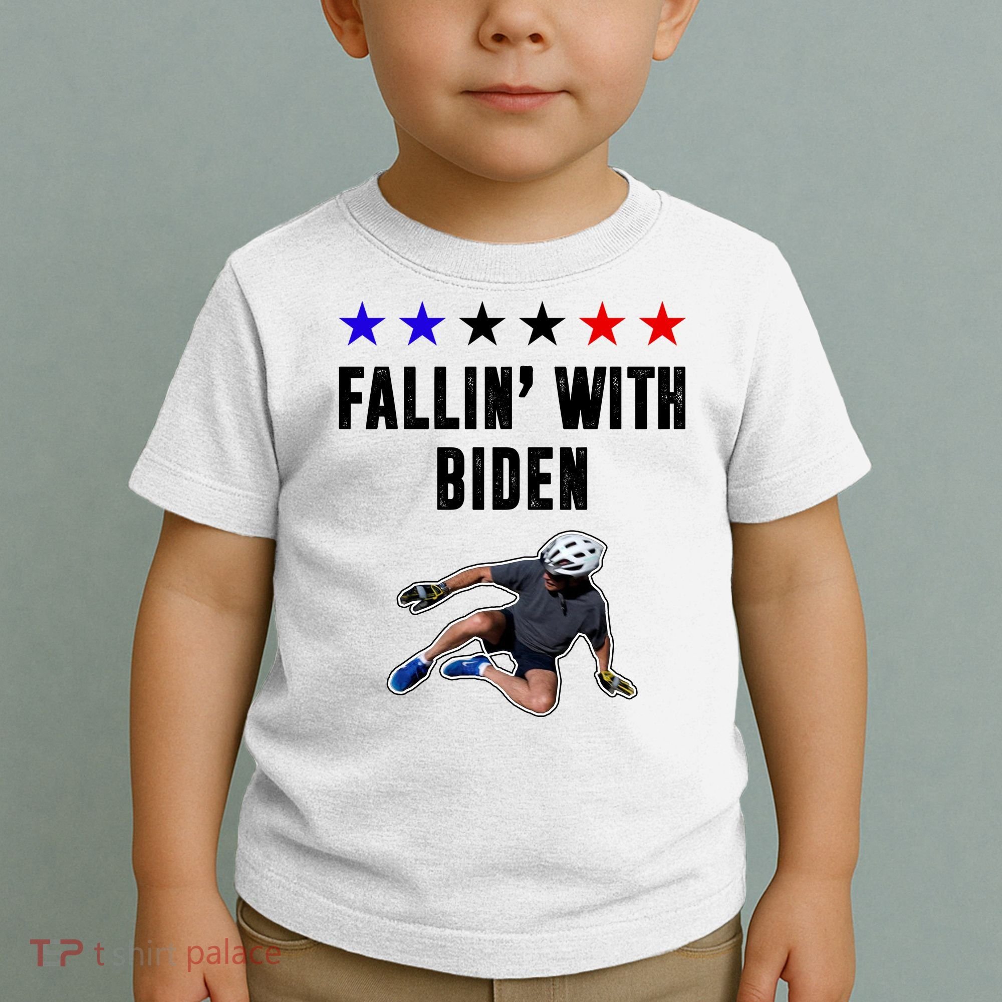 Fallin With Biden Funny Joe Biden Bike Fall Toddler T-Shirt