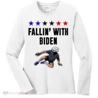 Fallin With Biden Funny Joe Biden Bike Fall Women's Long Sleeve Shirt thumb 0