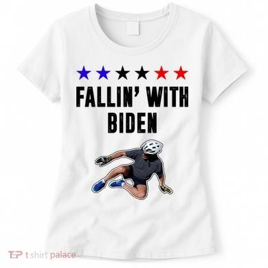 Fallin With Biden Funny Joe Biden Bike Fall Women's T-Shirt
