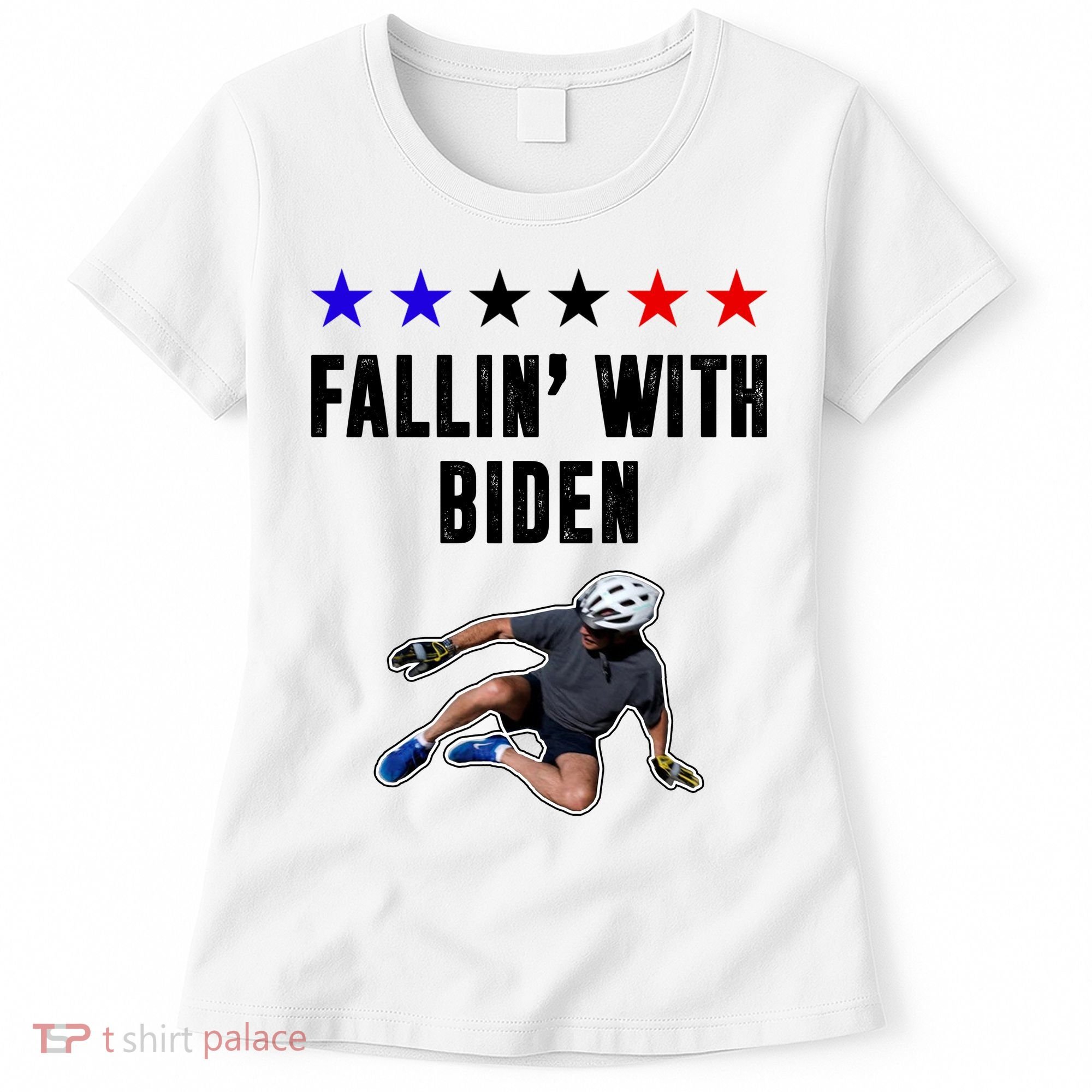 Fallin With Biden Funny Joe Biden Bike Fall Women's T-Shirt
