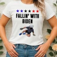 Fallin With Biden Funny Joe Biden Bike Fall Women's T-Shirt thumb 2