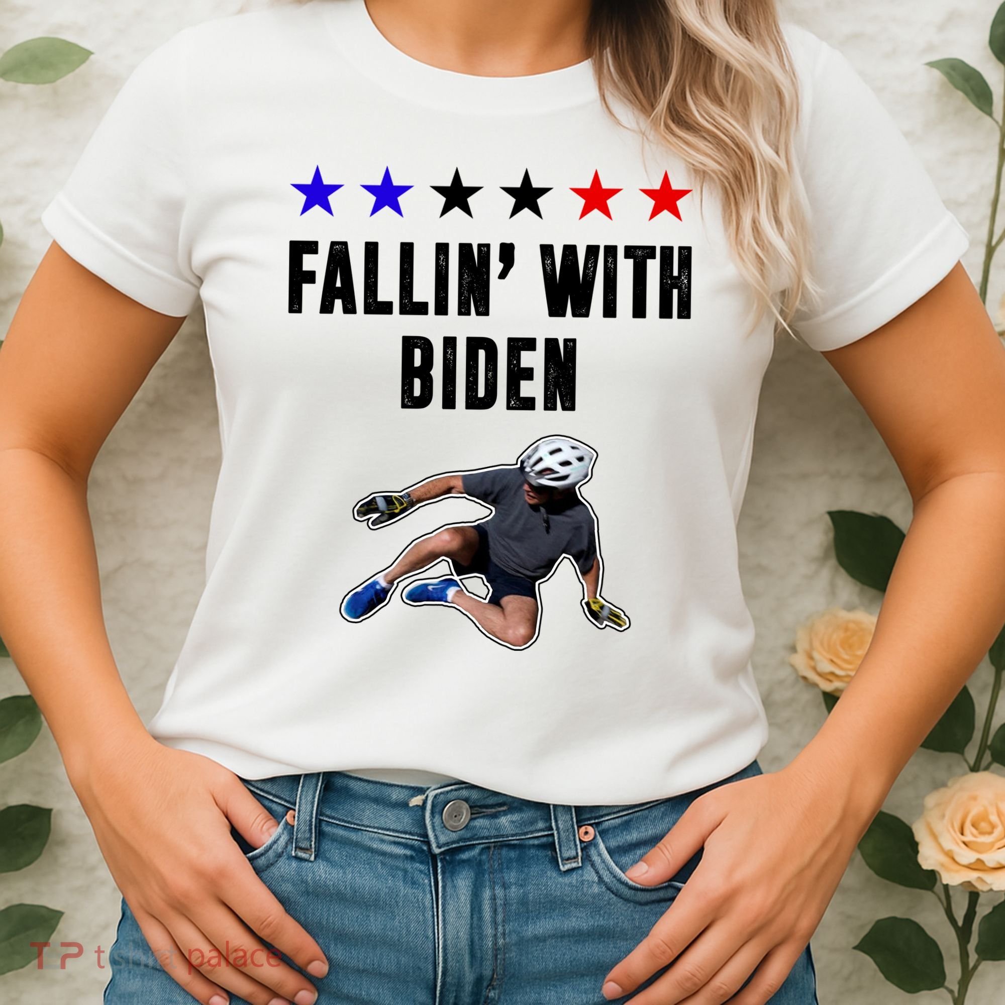 Fallin With Biden Funny Joe Biden Bike Fall Women's T-Shirt