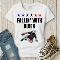 Fallin With Biden Funny Joe Biden Bike Fall Women's T-Shirt thumb 3