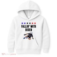 Fallin With Biden Funny Joe Biden Bike Fall Kids Hoodie thumb 0