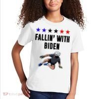 Fallin With Biden Funny Joe Biden Bike Fall Kids T-Shirt thumb 2
