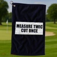 Funny Woodworking Contractor Men Woodworker Gift Golf Towel thumb 1