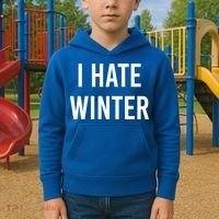 Funny Winter Cool Gift I Hate The Cold I Hate Winter Cool Gift Kids Hoodie thumb 2
