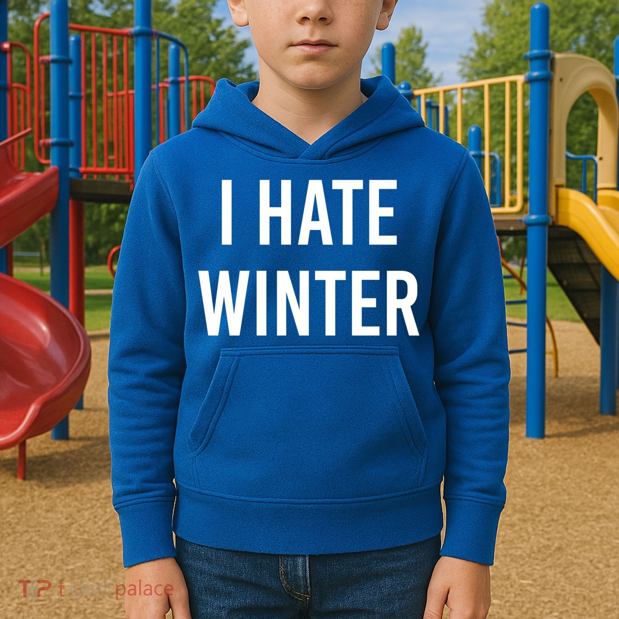 Funny Winter Cool Gift I Hate The Cold I Hate Winter Cool Gift Kids Hoodie
