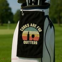 Funny Wine Corks Are For Quitters Wine Gift Idea  Golf Towel thumb 2