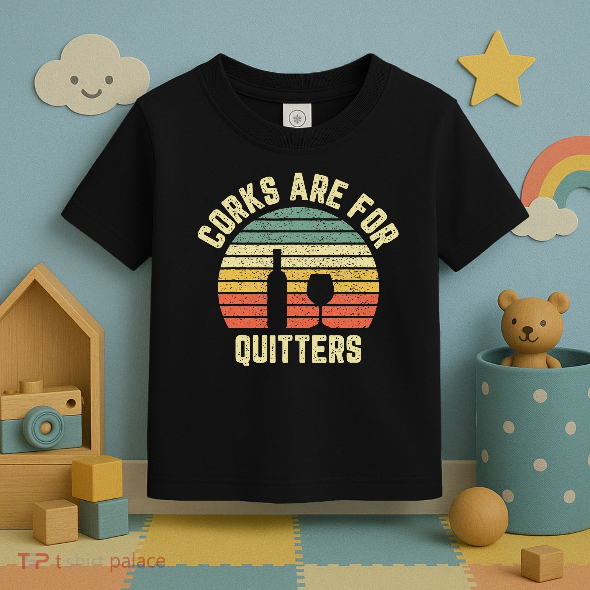 Funny Wine Corks Are For Quitters Wine Gift Idea  Toddler T-Shirt