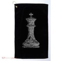 Funny Word Cloud Chess King Gift Golf Towel thumb 0