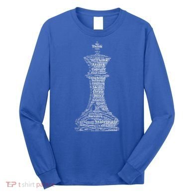 Funny Word Cloud Chess King Gift Long Sleeve Shirt