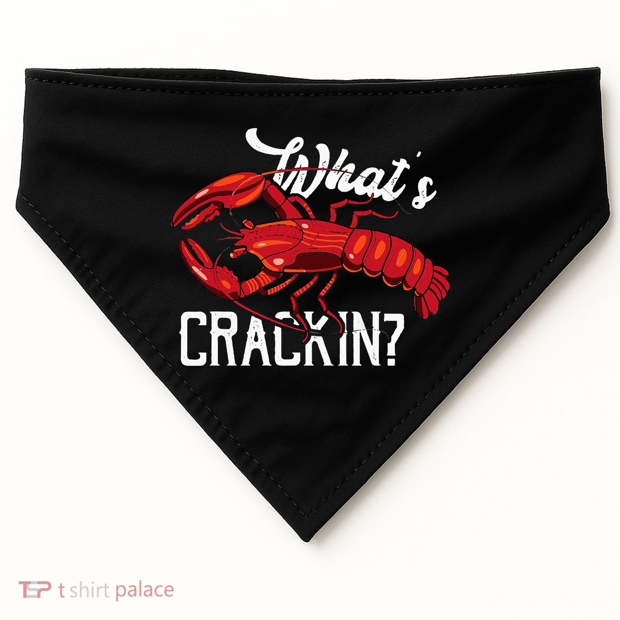 Funny What's Crackin Lobster Summer Vacation Fans USA-Made Doggie Bandana